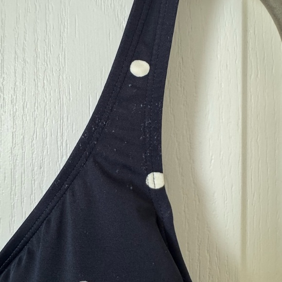 Boden One Piece US 6L Navy Blue with white polka dot swimsuit - Picture 4 of 7